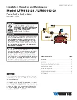 Watts LFM113-21 Installation & Operation Manual preview