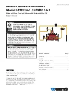 Preview for 1 page of Watts LFM114-1 Installation, Operation And Maintenance Manual