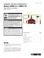 Предварительный просмотр 1 страницы Watts LFM114 Installation, Operation And Maintenance Manual