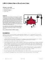 Предварительный просмотр 2 страницы Watts LFM114 Installation, Operation And Maintenance Manual