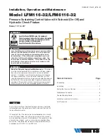 Watts LFM116 Installation, Operation And Maintenance Manual preview