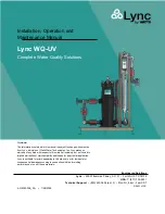 Watts Lync WQ-UV Installation, Operation And Maintenance Manual preview