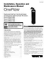 Preview for 1 page of Watts OneFlow OFRES-0835 Installation, Operation And Maintenance Manual