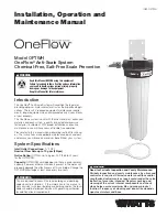 Preview for 1 page of Watts OneFlow OFTWH Installation, Operation And Maintenance Manual