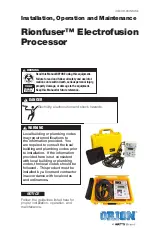 Preview for 1 page of Watts ORION Rionfuser Installation, Operation And Maintenance Manual