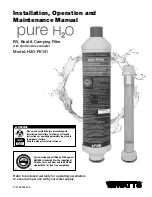 Watts pure H2O H2O-FK101 Installation, Operation And Maintenance Manual preview