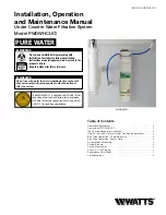 Preview for 1 page of Watts PWDWHCUC1 Installation, Operation And Maintenance Manual