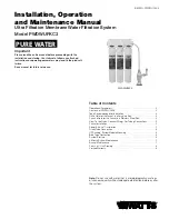 Watts PWDWUFKC3 PURE WATER Installation, Operation And Maintenance Manual preview