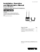 Preview for 1 page of Watts PWPERMKIT Installation, Operation And Maintenance Manual