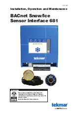 Preview for 1 page of Watts tekmar 681 Installation, Operation And Maintenance Manual