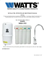 Watts WQC4 RO SERIES Installation, Operation And Maintenance Manual preview