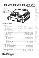 wattstopper BZ-2 Series Installation Instructions Manual preview