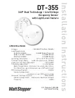 wattstopper DT-355 Installation Instructions Manual preview