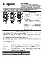 wattstopper DW 100 Installation Instructions Manual preview