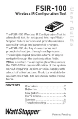 Preview for 1 page of wattstopper FSIR-100 User Manual