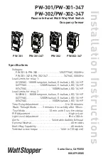 wattstopper PW-301 Installation Instructions Manual preview