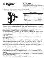 Preview for 1 page of wattstopper RH-250 Installation Instructions Manual