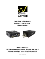 Wave Central AXIS TX PICO PLUS Menu Information preview