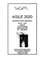 Wavecom Agile 2020 Operator'S Manual preview