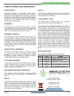 Предварительный просмотр 28 страницы Wavelength Electronics WHS302 Datasheet And Operating Manual