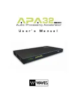 Waves APA32 User Manual preview