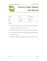 Предварительный просмотр 1 страницы Waveshare 4.2inch e-Paper Module User Manual