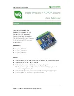 Waveshare High-Precision AD/DA Board User Manual preview