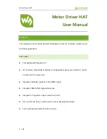 Preview for 1 page of Waveshare Motor Driver HAT User Manual