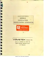 Preview for 1 page of Wavetek 1001A Instruction Manual