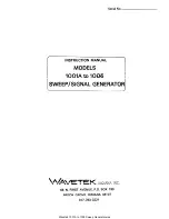 Preview for 2 page of Wavetek 1001A Instruction Manual