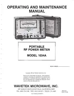 Предварительный просмотр 1 страницы Wavetek 1034A Operating And Maintenance Manual