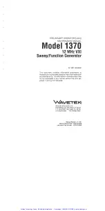 Preview for 2 page of Wavetek 1370 Operator And  Maintenance Manual