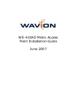Preview for 1 page of Wavion WS-410AD Installation Manual