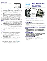 WAY Systems MTT 1500 Quick Reference Manual preview