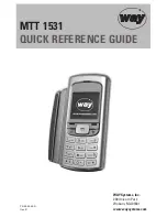 Preview for 1 page of Way MTT 1531 Quick Reference Manual