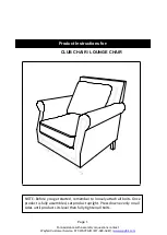 Preview for 1 page of Wayfair CLUB CHAIR / LOUNGE CHAIR Product Instructions