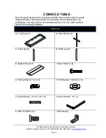 Предварительный просмотр 2 страницы Wayfair CONSOLE TABLE Product Instructions