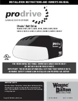 Wayne-Dalton Prodrive 3220C Installation Instructions And Owner'S Manual preview