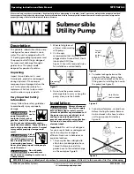 Предварительный просмотр 1 страницы Wayne 320702-001 Operating Instructions And Parts Manual