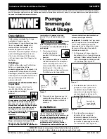 Предварительный просмотр 3 страницы Wayne 320702-001 Operating Instructions And Parts Manual