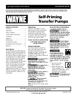 Предварительный просмотр 1 страницы Wayne 321205-001 Operating Instructions & Parts Manual