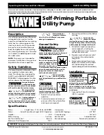 Wayne 321304-001 Operating Instructions And Parts Manual preview