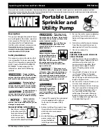 Preview for 1 page of Wayne 321602-001 Operating Instructions And Parts Manual