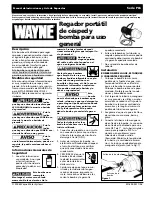 Preview for 9 page of Wayne 321602-001 Operating Instructions And Parts Manual