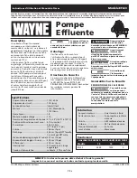 Предварительный просмотр 7 страницы Wayne 330102-001 Operating Instructions And Parts Manual