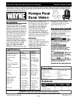 Предварительный просмотр 9 страницы Wayne 330502-001 Operating Instructions And Parts Manual