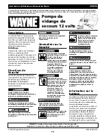 Preview for 9 page of Wayne 352205-001 Operating Instructions And Parts Manual