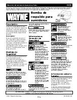 Preview for 17 page of Wayne 352205-001 Operating Instructions And Parts Manual