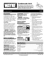 Preview for 1 page of Wayne 370100-001 Operating Instructions Manual