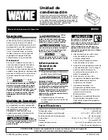 Preview for 7 page of Wayne 370100-001 Operating Instructions Manual